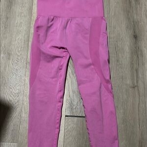 Pink Leggings with Elastic Waistband and Matte Finish